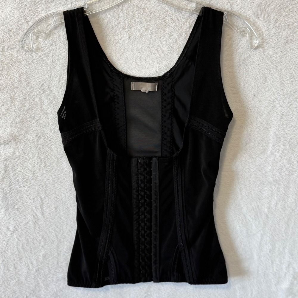 Daisy Fuentes Women Small Black Shapewear Camisole Hook Front Waist Cincher